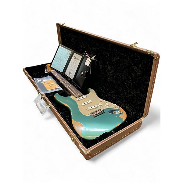 Used Fender Custom Shop LTD 59 Stratocaster Roasted maple Heavy Relic Sherwood Green Metallic Solid Body Electric Guitar