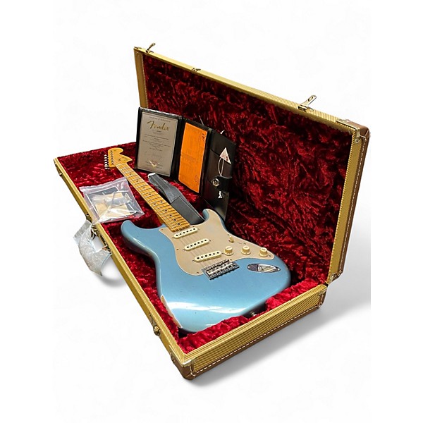 Used Fender Custom Shop LTD NAMM Fat Head Stratocaster Relic Faded Aged Lake Placid Blue Solid Body Electric Guitar