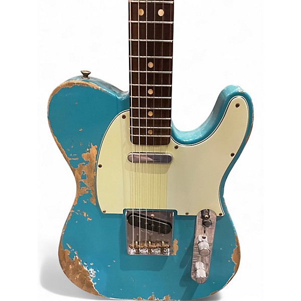 Used 2017 Fender 1963 Heavy Relic Telecaster Custom Shop Turquoise Solid Body Electric Guitar