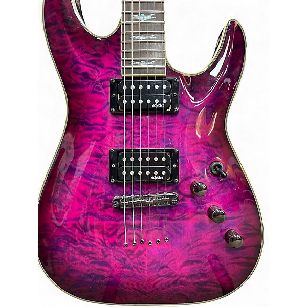 Used Schecter Guitar Research Omen Extreme 6 Magenta  Solid Body Electric Guitar