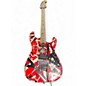 Used EVH Striped Series Frankie Red with Black and White Stripes Solid Body Electric Guitar thumbnail