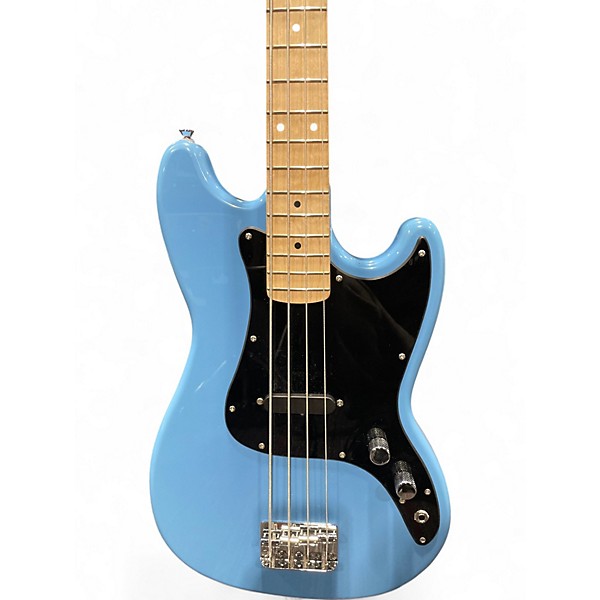 Used Squier Bronco Blue Electric Bass Guitar