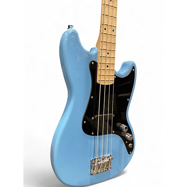 Used Squier Bronco Blue Electric Bass Guitar