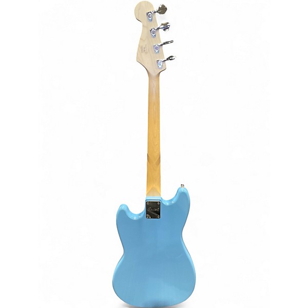 Used Squier Bronco Blue Electric Bass Guitar