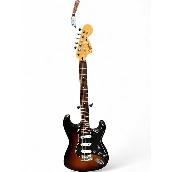 Used Squier Deluxe Stratocaster 3 Color Sunburst Solid Body Electric Guitar