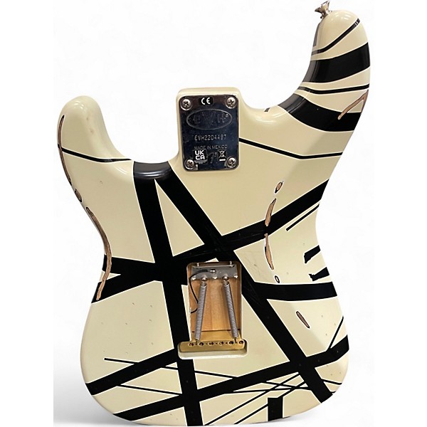 Used EVH 78' Eruption Striped Series Striped White Solid Body Electric Guitar