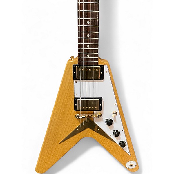Used Gibson 1958 Korina Flying V White Pickguard Natural Solid Body Electric Guitar