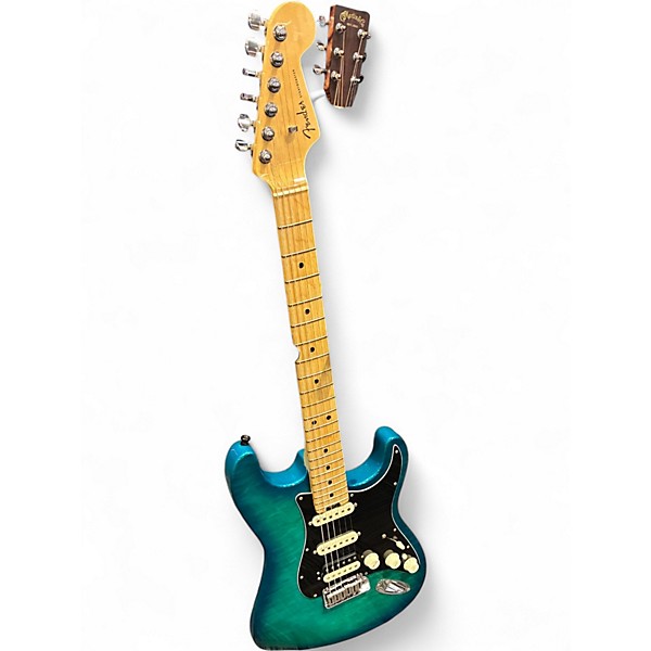 Used Fender American Elite Stratocaster HSS Shawbucker AQUAMARINE BURST Solid Body Electric Guitar