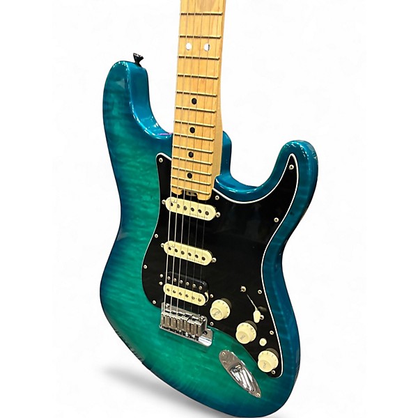 Used Fender American Elite Stratocaster HSS Shawbucker AQUAMARINE BURST Solid Body Electric Guitar