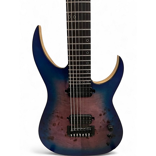 Used Schecter Guitar Research KM7 MKIII ARTIST BLUE CRIMSON Solid Body Electric Guitar