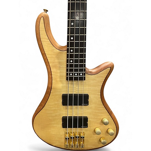 Used Schecter Guitar Research Stiletto Custom 4 String Natural Electric Bass Guitar