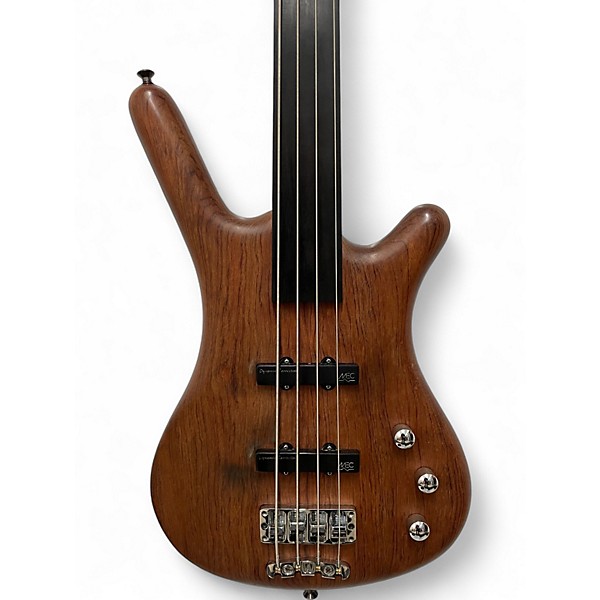 Used Warwick Pro Series Standard Corvette 4 String Fretless NATURAL BUBINGA Electric Bass Guitar