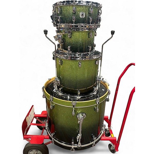 Used CRUSH 4 Piece E3 Sublime Green Sparkle Fade Drum Kit
