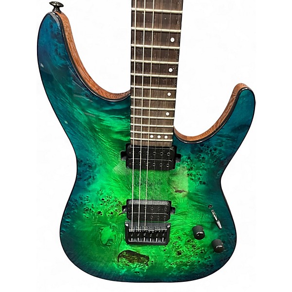 Used Schecter Guitar Research CR-6 Aquaburst Solid Body Electric Guitar