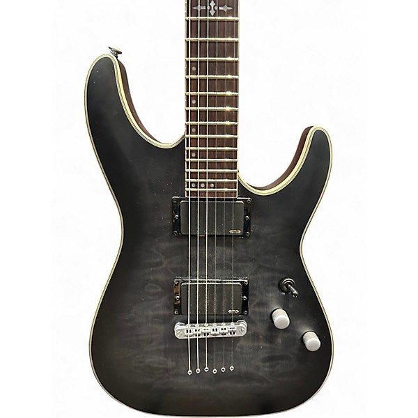 Used 2022 Schecter Guitar Research C1 Platinum GREY/BLACK Solid Body Electric Guitar