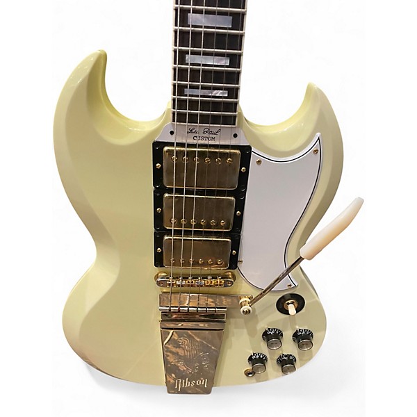 Used 2024 Gibson Custom 1963 Les Paul SG Custom 3 Pickup Maestro Classic White Solid Body Electric Guitar