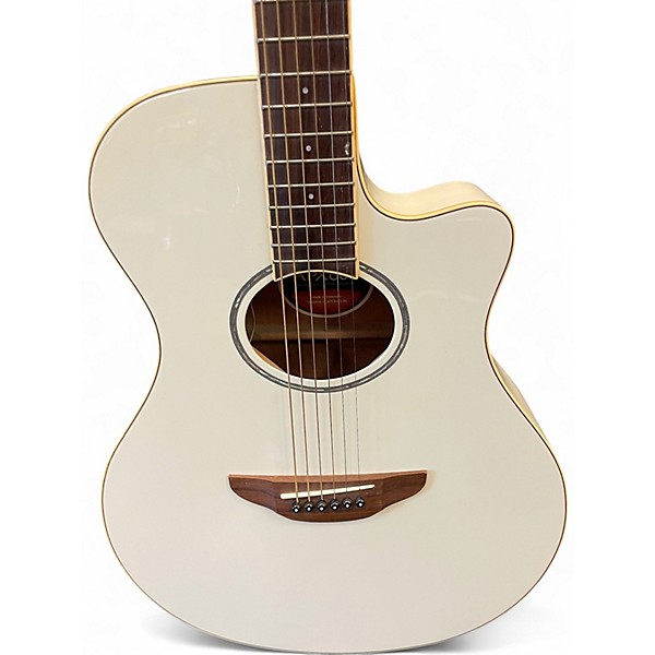 Used Yamaha APX600 Trans White Acoustic Electric Guitar