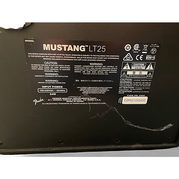 Used Fender Mustang LT25 25W 1x8 Guitar Combo Amp