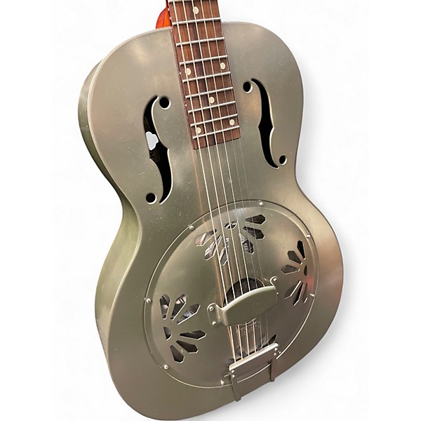 Used Gretsch Guitars G9201 Honeydipper Metal Round Neck Metallic Silver Resonator Guitar