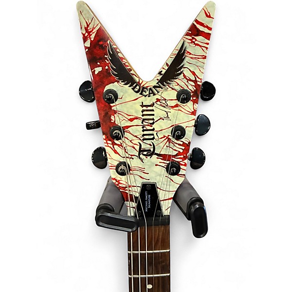Used Dean Michael Amott Tyrant Splatter Graphic Solid Body Electric Guitar