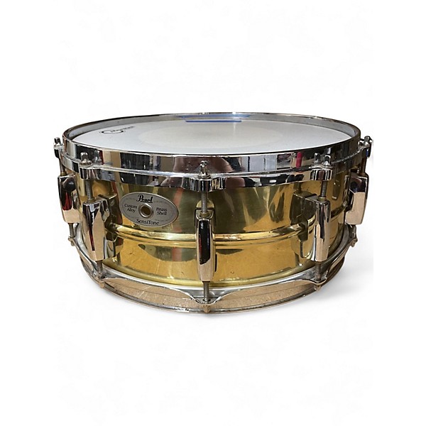 Used Pearl 14in Sensitone Snare Custom Brass Brass Drum