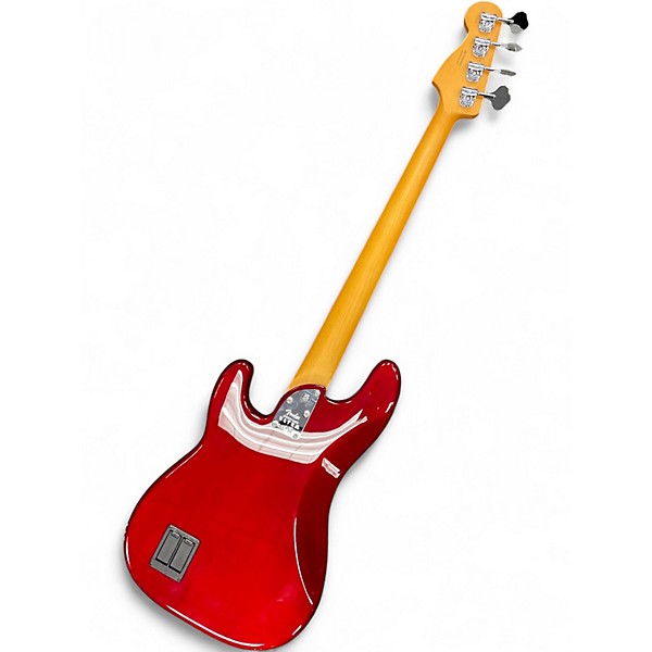 Used 2022 Fender American Ultra Precision Bass Plus Top Ebody Fingerboard Transparent Sunset Orange Electric Bass Guitar