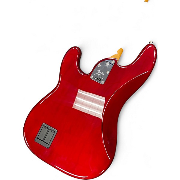 Used 2022 Fender American Ultra Precision Bass Plus Top Ebody Fingerboard Transparent Sunset Orange Electric Bass Guitar