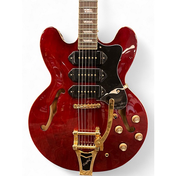 Used Epiphone Rivera P90 Wine Red Hollow Body Electric Guitar