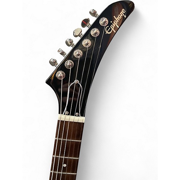 Used Epiphone Explorer Black and White Solid Body Electric Guitar