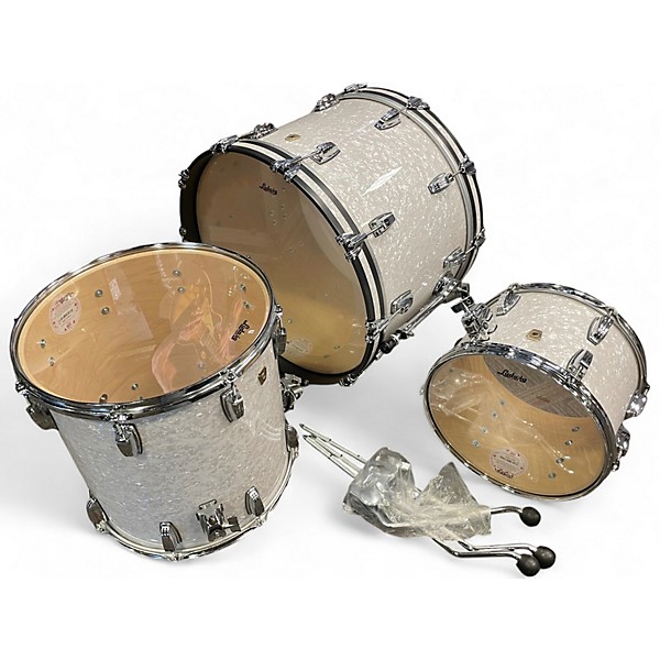 Used Ludwig 3 Piece Classic Maple WHITE MARINE PEARL Drum Kit
