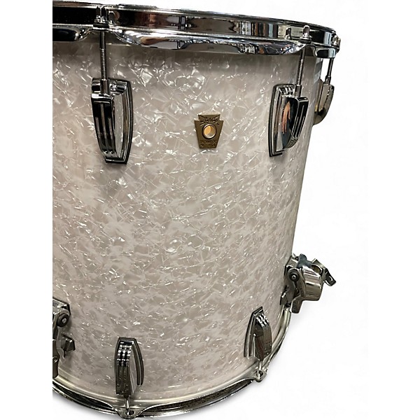 Used Ludwig 3 Piece Classic Maple WHITE MARINE PEARL Drum Kit