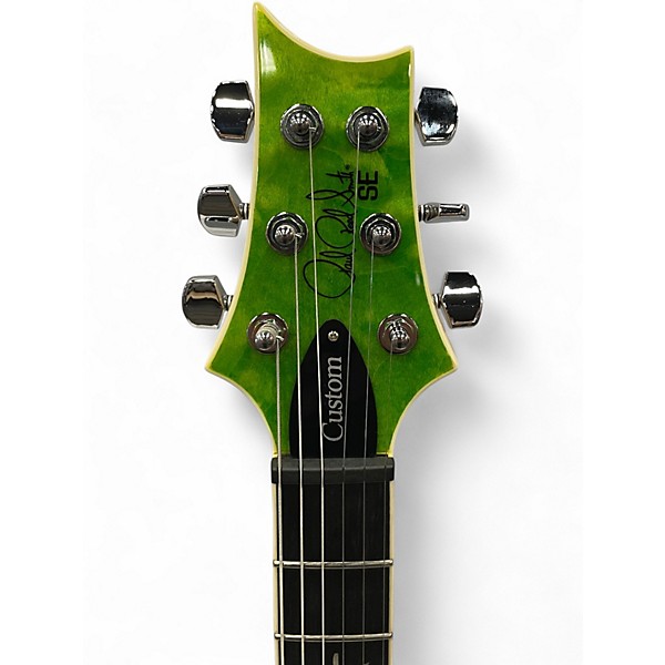 Used 2022 PRS SE Custom 24 Quilted Carved Top With Ebony Fingerboard Eriza Verde Solid Body Electric Guitar