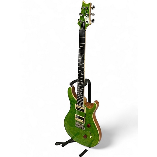 Used 2022 PRS SE Custom 24 Quilted Carved Top With Ebony Fingerboard Eriza Verde Solid Body Electric Guitar