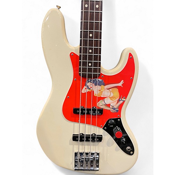 Used 2002 Fender Standard Jazz Bass Antique White Electric Bass Guitar