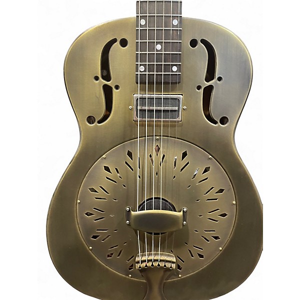 Used National RESOPOHONIC NRP D1X Green Bronze Acoustic Electric Guitar