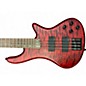 Used Schecter Guitar Research Stiletto Custom 4 String Satin Red Electric Bass Guitar