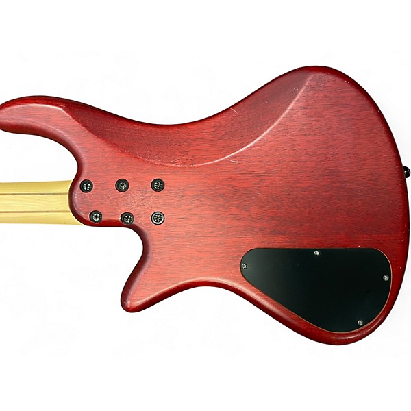 Used Schecter Guitar Research Stiletto Custom 4 String Satin Red Electric Bass Guitar