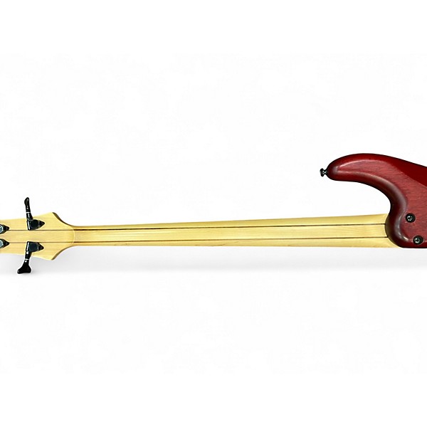 Used Schecter Guitar Research Stiletto Custom 4 String Satin Red Electric Bass Guitar