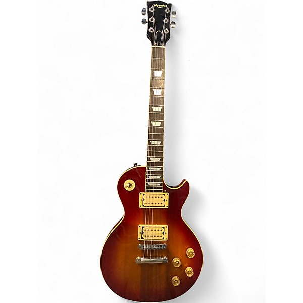 Used Memphis Les Paul Copy Red burst Solid Body Electric Guitar