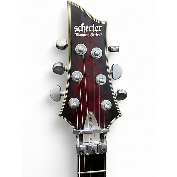 Used Schecter Guitar Research C1 Floyd Rose Platinum Crimson Red Trans Solid Body Electric Guitar