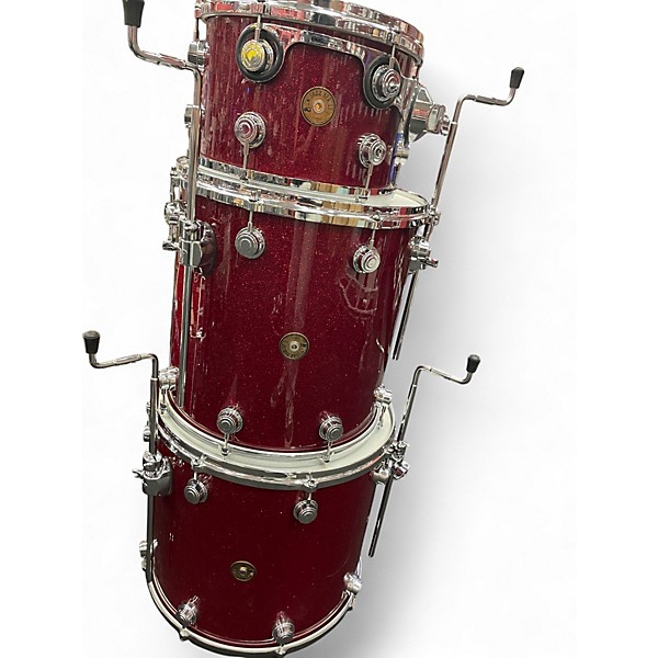 Used DW 4 Piece Collector's Series Jazz Red Sparkle Drum Kit