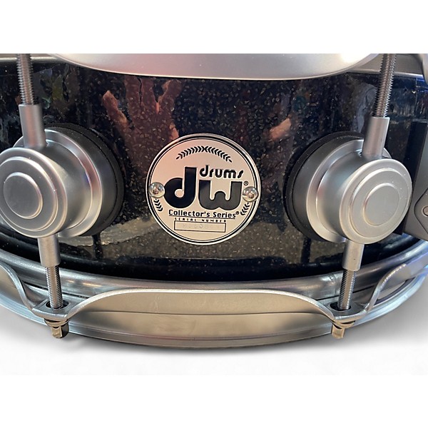 Used DW 5X14 Collector's Series Finish Ply Super Solid Maple Snare Black Glass Drum