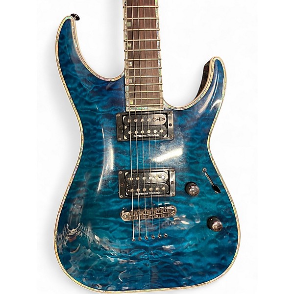 Used ESP LTD MH1000 Trans Blue Solid Body Electric Guitar