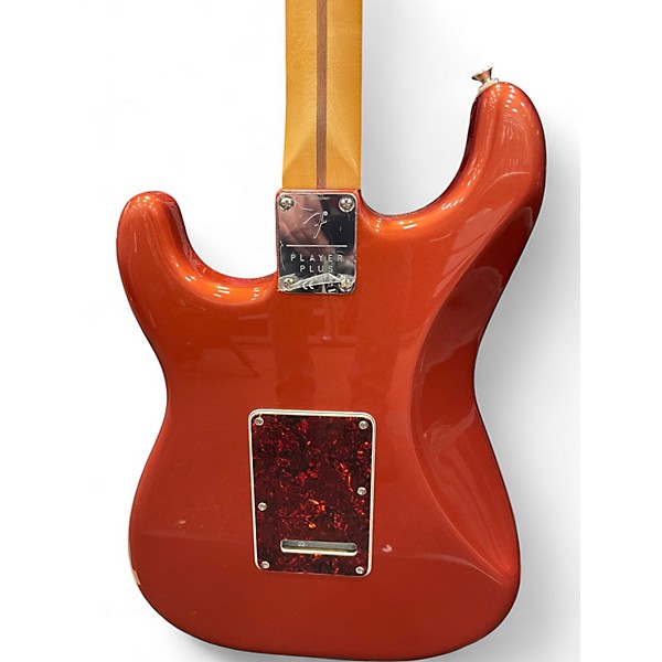 Used Fender Player Plus Stratocaster Aged Candy Apple Red Solid Body Electric Guitar