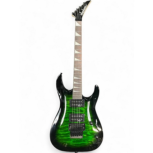 Used Jackson JS Series Dinky Arch Top JS32Q DKA Transparent Green Burst Solid Body Electric Guitar