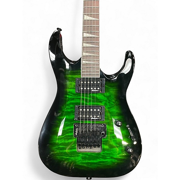 Used Jackson JS Series Dinky Arch Top JS32Q DKA Transparent Green Burst Solid Body Electric Guitar