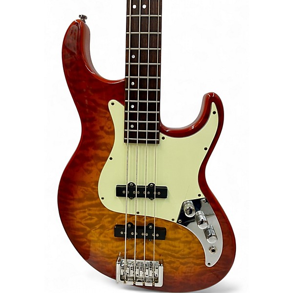 Used Greg Bennett Design by Samick FAIRLANE Crimson Red Burst Electric Bass Guitar