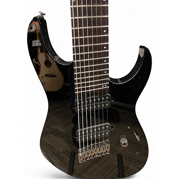 Used Ibanez RGMS8 Black Solid Body Electric Guitar