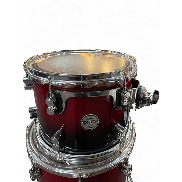 Used PDP by DW 4 Piece Concept Series with Added 16x16 Birch sparkle red Drum Kit