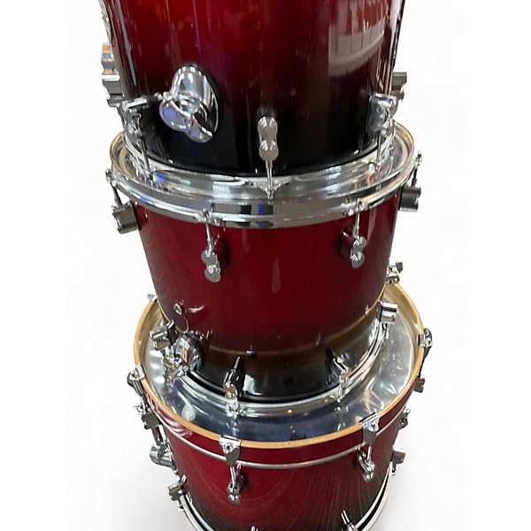 Used PDP by DW 4 Piece Concept Series with Added 16x16 Birch sparkle red Drum Kit